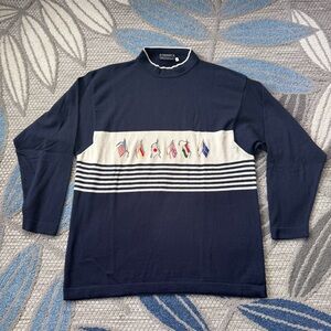 Ciao Sportswear Unisex‎ Adult World Flag Mock Neck Sweater Navy Size Small Italy